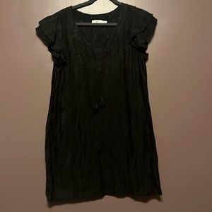 Black Textured floral dress